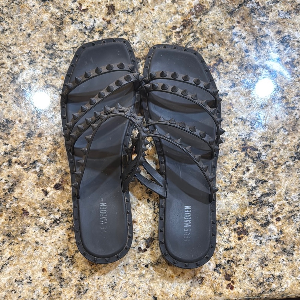 Steve Madden Black Studded Women's Sandals